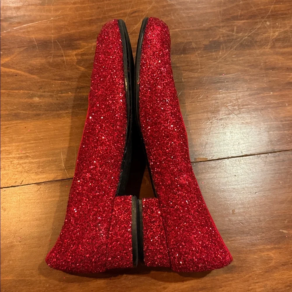 CIRCO Red Glitter Dorothy Wizzard of OZ Slip On Shoes Big  Girls Size 4 Costume